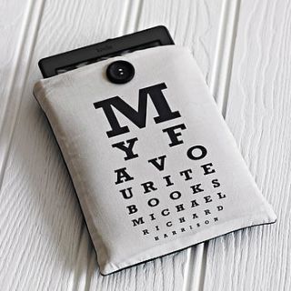 personalised eye chart gadget cover by letterfest