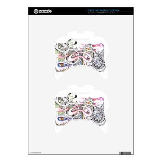 Abstract eyes pencil drawing xbox 360 controller skin