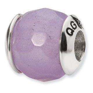 Sterling Silver Reflections Lavender Quartz Stone Bead Bead Charms Jewelry