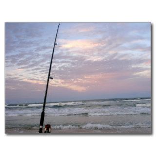 Beach Fishing at Sunset Postcards