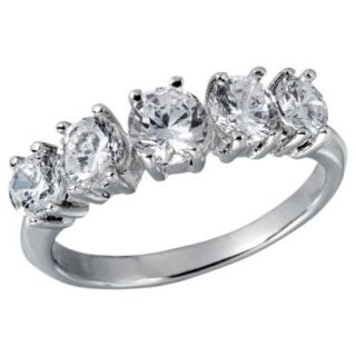 Cubic Zirconia Silver Plated Anniversary Ring  