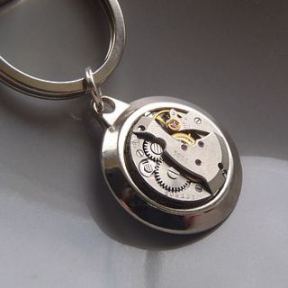 vintage watch movement keyring by evy designs