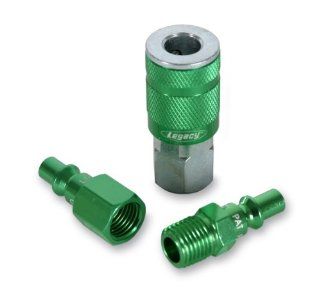 ColorConnex By Legacy A71452B Type B 1/4 Inch Body Coupler and Plug Kit with 1 Male NPT Plug and 1 each Female NPT Plug and Coupler, Green Anodized, 3 Piece    