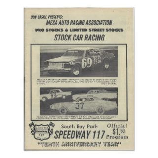 South Bay Park Speedway 117 Race Program Poster