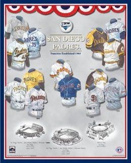 San Diego Padres 11 x 14 Uniform History Plaque  Sports & Outdoors