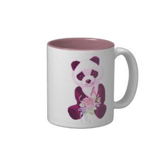 Pink Ribbon Panda Bear Coffee Mugs