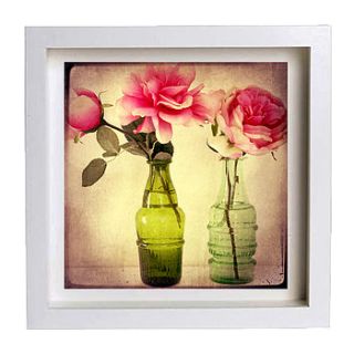 flowers in vintage bottles by rossana novella wall decor