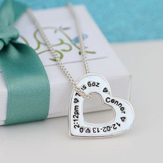 personalised silver heart pendant for mummy by green river studio