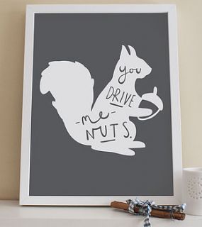 you drive me nuts squirrel print by old english company