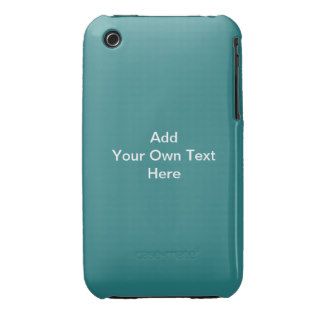 Plain Dark Teal with White Text. Custom iPhone 3 Covers