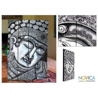 Albesia Wood 'Silver Blessings' Wall Sculpture (Indonesia) Novica Statues & Sculptures