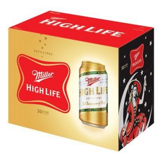 Miller High Life Beer Cans 12 oz, 30 pk