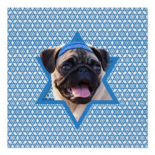 Hanukkah Star of David   Pug Poster