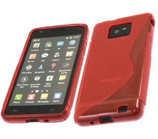 iTALKonline Samsung i9100 Galaxy S2 Slim Grip S Line TPU Gel Case Soft Skin Cover   Red Cell Phones & Accessories