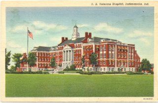 1940s Vintage Postcard U.S. Veterans Hospital Indianapolis Indiana 