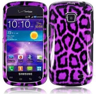Samsung Galaxy Proclaim S720 ( Straight Talk, Net10 ) Phone Case Accessory Sensational Purple Leopard Hard Snap On Cover with Free Gift Aplus Pouch Cell Phones & Accessories