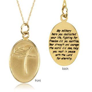 Military Loss Memorial Necklace In 14 Karat Yellow Gold Jewelry