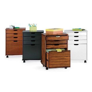 Mobile 4 Drawer Storage Cart with File   Dark Cherry   Improvements  Utility Carts 