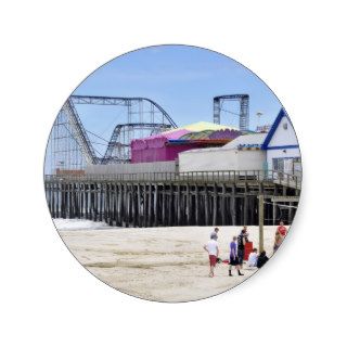 The Jersey Shore at Seaside Heights Round Stickers