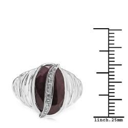 Sheila Kay Platinum Overlay Ruby and Diamond Accent Ring Sheila Kay Gemstone Rings