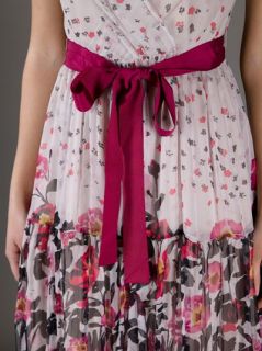 Red Valentino Floral Print Belted Dress