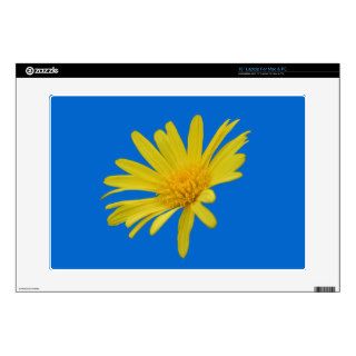 Bright Yellow Aster Daisy Flower 15" Laptop Decals