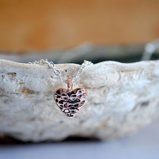 tiny heart rose gold necklace by naturally heartfelt
