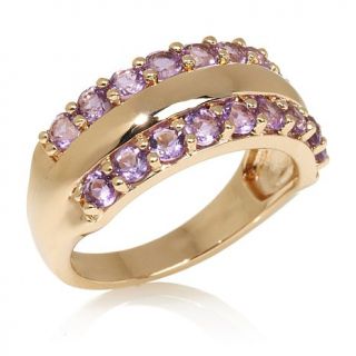 Bellezza "L'opulenza" Gemstone Bronze Pavé Double Row Ring