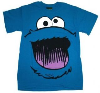 Sesame Street Cookie Monster Smile Face T shirt (Small, Blue) at  Men�s Clothing store