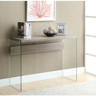 Dark Taupe Reclaimed Look/Tempered Glass Sofa Table Coffee, Sofa & End Tables