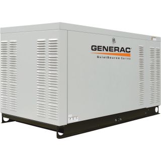 Generac QuietSource Series Standby Generator — 27 kW (LP)/25 kW (NG), CARB-Compliant, Model# QT02724GNAX  Commercial Standby Generators