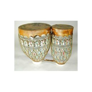 CasaPercussion Clay Bongo Double Drums (Extra Small) Musical Instruments