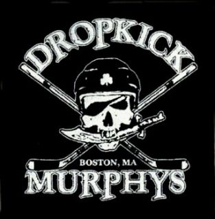 Dropkick Murphys   Skull & Hockeysticks with "Boston, Ma"   Screenprinted Sew On or Pin On Cloth Patch Novelty Buttons And Pins Clothing