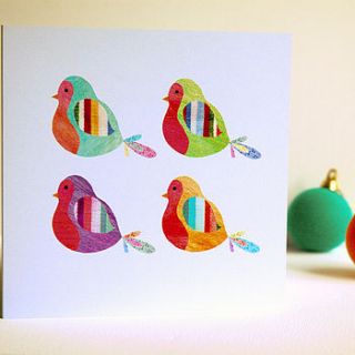 christmas robins card pack by striped paint design