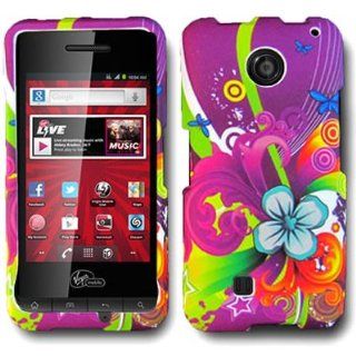 CoverON PURPLE Hard Cover Case with FLORAL MEDLEY Design for ZTE CHASER WI921/VM2090 VIRGIN MOBILE With PRY  Triangle Case Removal Tool [WCC411] Cell Phones & Accessories