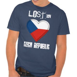 Lost in Czech Republic  flag Heart T shirts