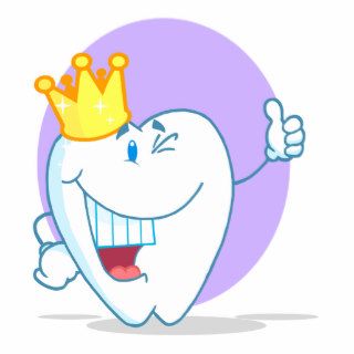 Smiling Tooth Cartoon Character With Golden Crown Photo Cutout