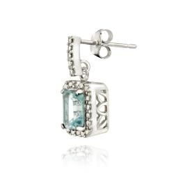 Glitzy Rocks Sterling Silver Blue Topaz and Diamond Accent Earrings Glitzy Rocks Gemstone Earrings