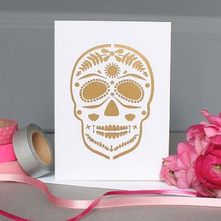 laser cut greeting card skull by mr yen designs