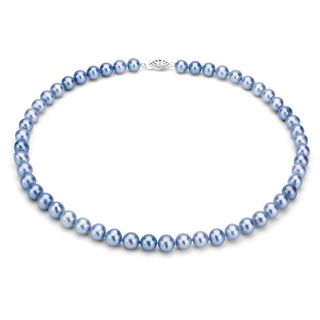 DaVonna Sterling Silver 7 7.5mm Blue Freshwater Pearl Necklace (16 36 inches) DaVonna Pearl Necklaces