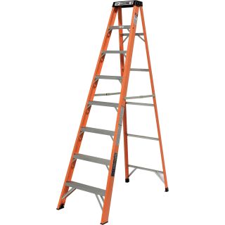 LITE Industrial Folding Fiberglass Step Ladder — 8Ft., 250-Lb. Capacity, Grade 1/Type 1, Model# LP-60897  Ladders   Stepstools
