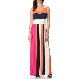 Chelsea and Theodore Women's Colorblock Striped Maxi Dress Chelsea & Theodore Casual Dresses