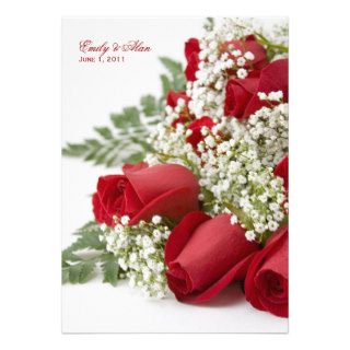 Red Rose Bouquet Wedding Invitations Personalized Announcements