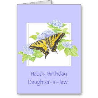 Birthday, Daughter in law, Butterfly Spring Flower Cards