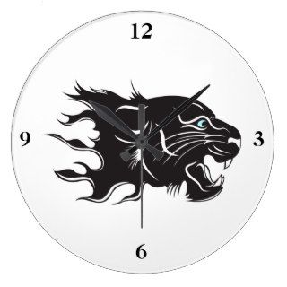 Black Panther Blue Eyes Wall Clock