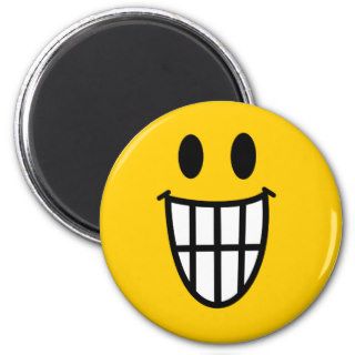 Toothy grin smiley refrigerator magnets