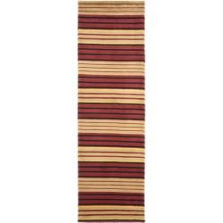 Hand knotted Lexington Stripes Multi Wool Rug (23 X 8)