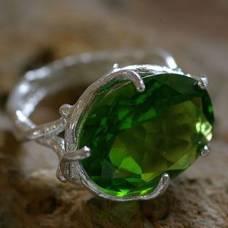silver and hydrothermal peridot ring by anthony blakeney