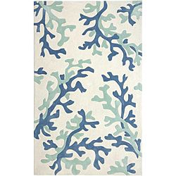 Hand tufted Blue Abstract Rug (2 X 3)
