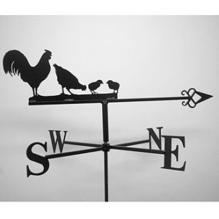 cockerel hen and chicks weathervane by black fox metalcraft